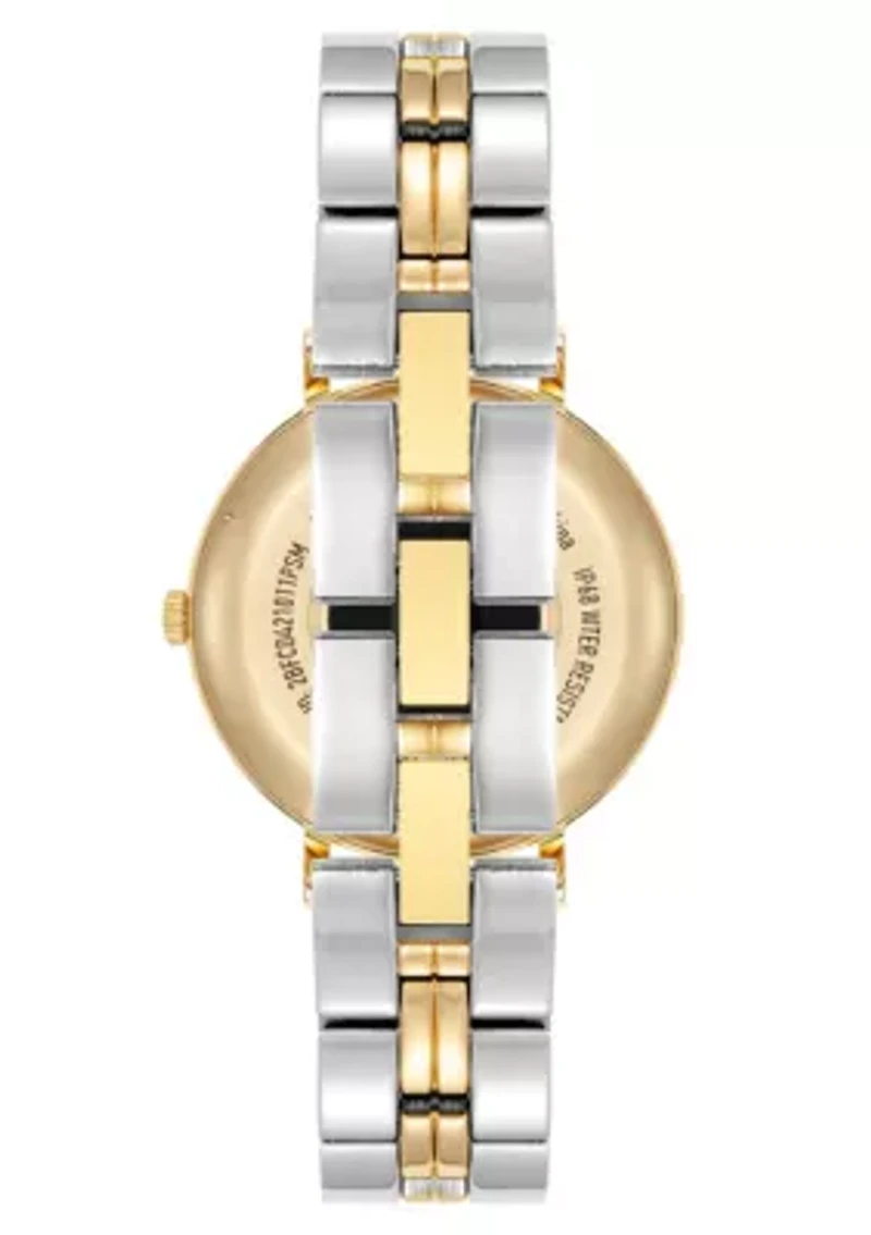 Anne Klein Women's Connect It Prism Smartwatch with Two-Tone Metal Alloy and Black Silicone Bands