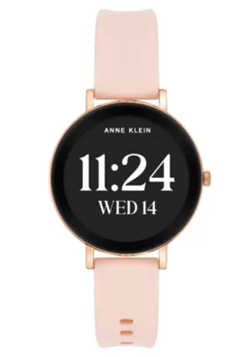 Anne Klein Women's Connect It Prism Smartwatch with Rose Gold-Tone Metal Alloy and Pink Silicone Bands
