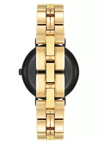Anne Klein Women's Connect It Prism Smartwatch with Gold-Tone Metal Alloy and White Silicone Bands