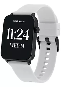 Anne Klein Women's Connect It Stellar Smartwatch with Black Stainless Steel Mesh and White Silicone Bands