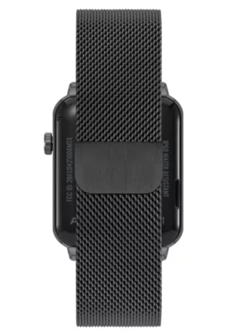 Anne Klein Women's Connect It Stellar Smartwatch with Black Stainless Steel Mesh and White Silicone Bands