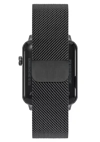 Anne Klein Women's Connect It Stellar Smartwatch with Black Stainless Steel Mesh and White Silicone Bands