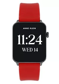 Anne Klein Women's Connect It Stellar Smartwatch with Gold-Tone Stainless Steel Mesh and Red Silicone Bands