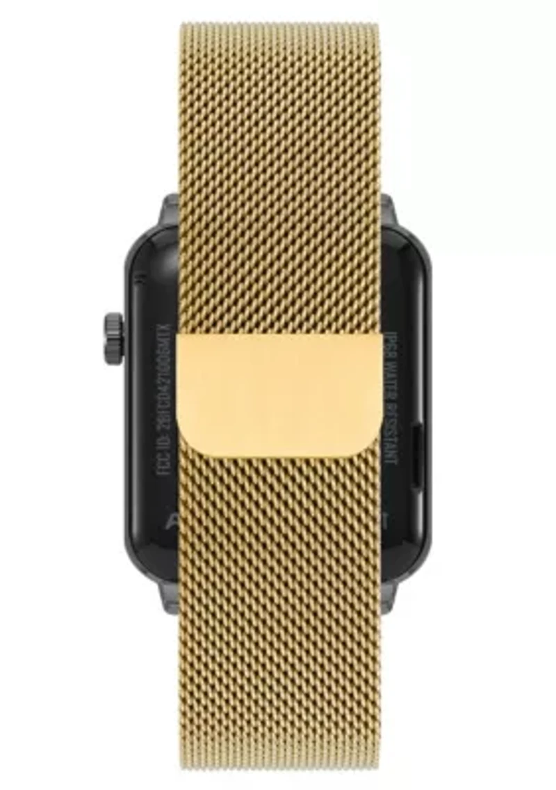 Anne Klein Women's Connect It Stellar Smartwatch with Gold-Tone Stainless Steel Mesh and Red Silicone Bands