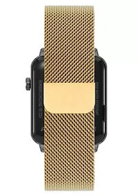 Anne Klein Women's Connect It Stellar Smartwatch with Gold-Tone Stainless Steel Mesh and Red Silicone Bands