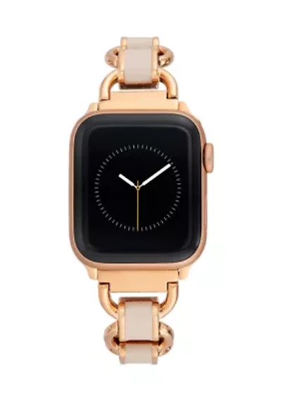 Rose Gold-Tone Mixed Metal Chain with Blush Enamel Apple Watch Band
