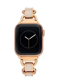 Rose Gold-Tone Mixed Metal Chain with Blush Enamel Apple Watch Band
