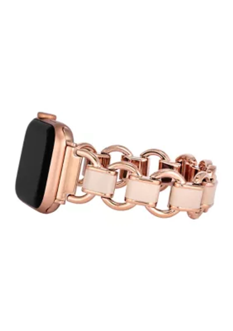 Rose Gold-Tone Mixed Metal Chain with Blush Enamel Apple Watch Band