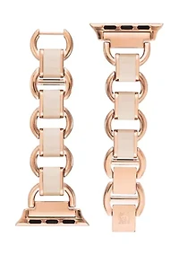 Rose Gold-Tone Mixed Metal Chain with Blush Enamel Apple Watch Band
