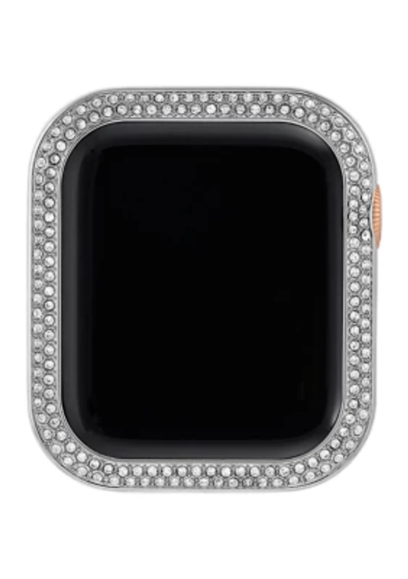 Silver Tone Mixed Metal Bumper with Crystal Accents for 44 Millimeter Apple Watch®