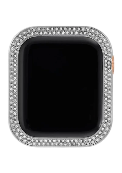 Silver Tone Mixed Metal Bumper with Crystal Accents for 44 Millimeter Apple Watch®