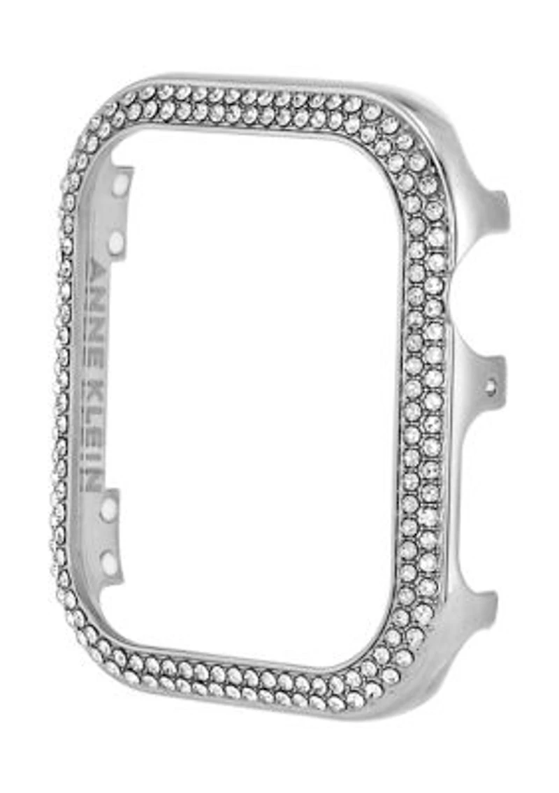 Silver Tone Mixed Metal Bumper with Crystal Accents for 44 Millimeter Apple Watch®