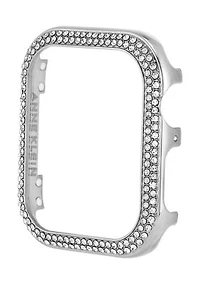 Silver Tone Mixed Metal Bumper with Crystal Accents for 44 Millimeter Apple Watch®