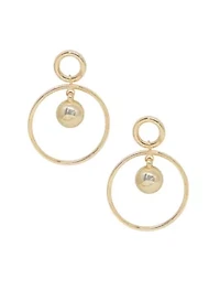 Center Gold Ball Drop Earrings
