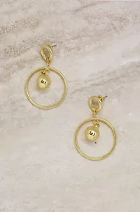 Center Gold Ball Drop Earrings