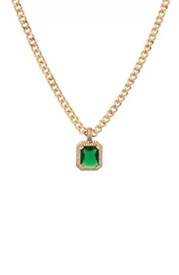 Ettika Emerald Pendant Link Necklace