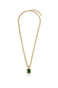 Ettika Emerald Pendant Link Necklace