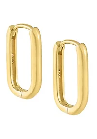 Gold Plated Oval Drop Earrings