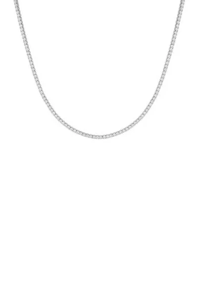 Sterling Silver 15" Classic Thin Tennis Necklace
