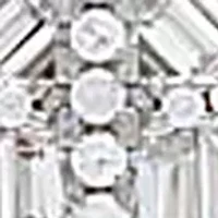 Sterling Silver Large Pavé  X Baguette Butterfly Necklace