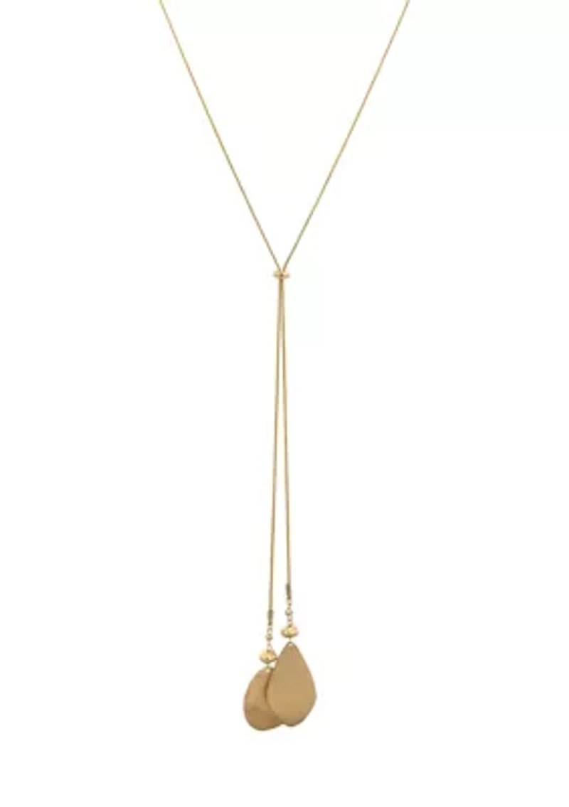 Gold-Tone 24" Adjustable Pull Back Chain Necklace