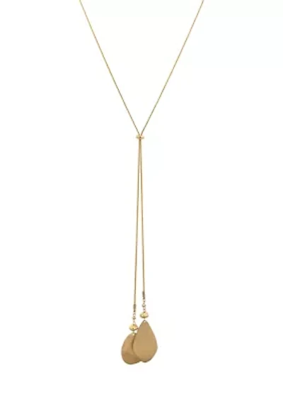 Gold-Tone 24" Adjustable Pull Back Chain Necklace