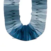 Silver Tone 34.5'' Long Triple Link Pendant Necklace with Ombré Blue Raffia Wrapped Accents in Chain 