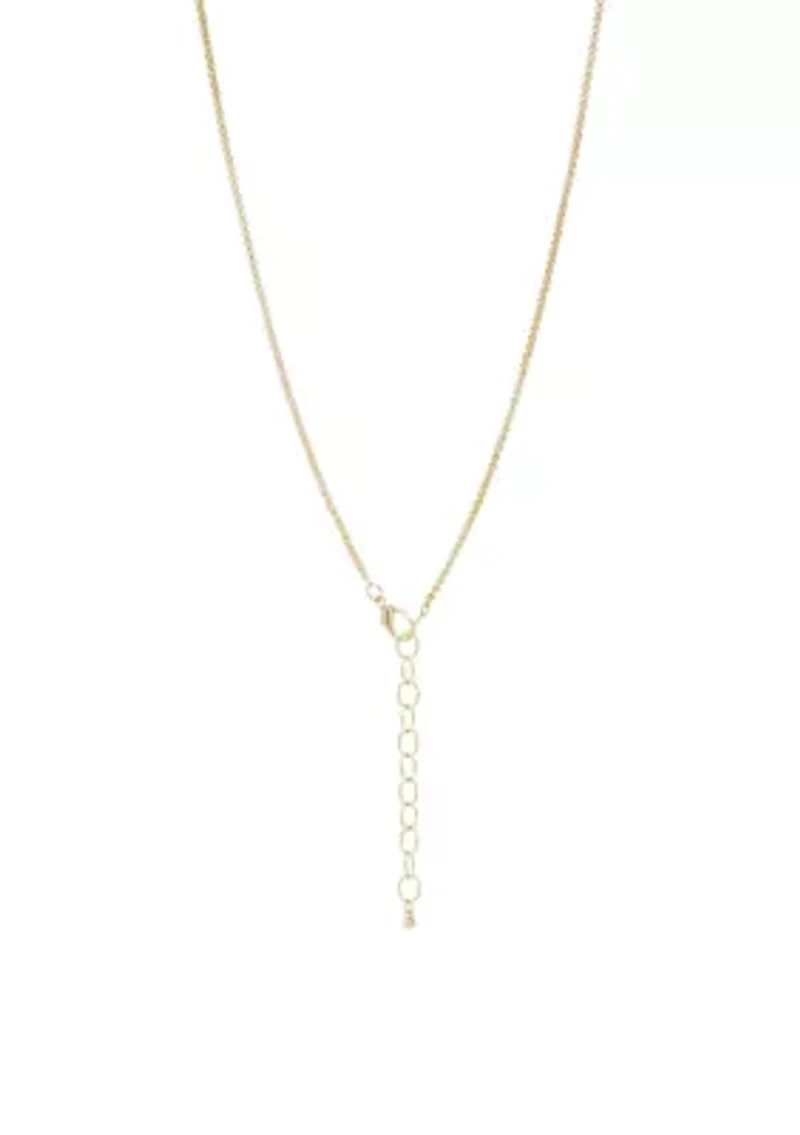 Gold Tone Animal Print Double Pendant Necklace