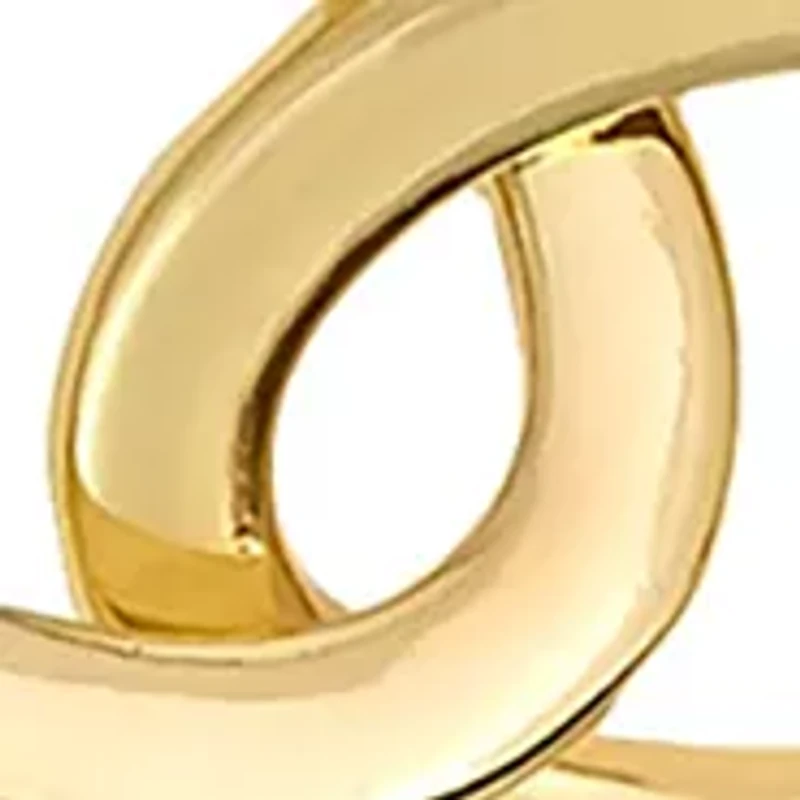 Gold Tone Short Bold Open Oval Link Frontal Necklace