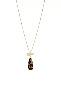 Gold Tone Long Animal Pendant Necklace