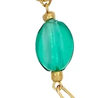 Gold Tone Long Linked Aqua Multi Beaded with Sealife Stations Necklace