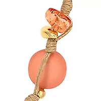 Gold Tone Coral Beads with Shell Necklace
