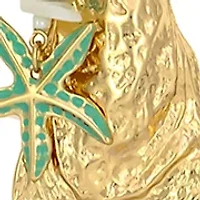 Gold Tone Long Multi Sea Life Charm Pendant Necklace