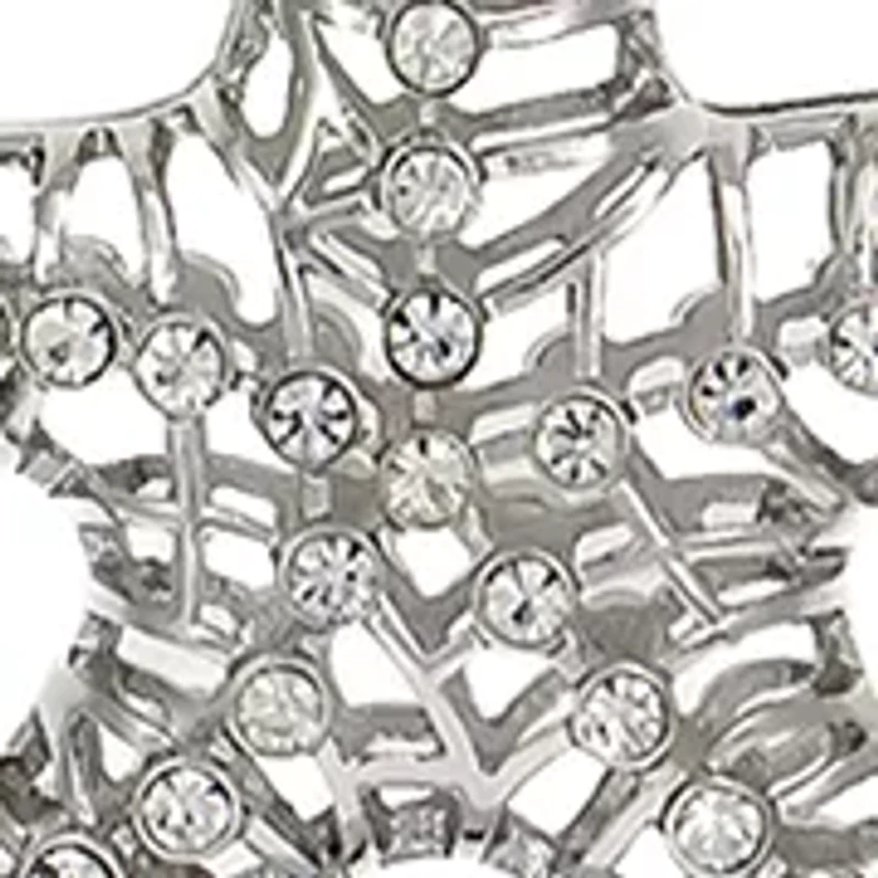 Long Crystal Starfish Pendant Necklace 