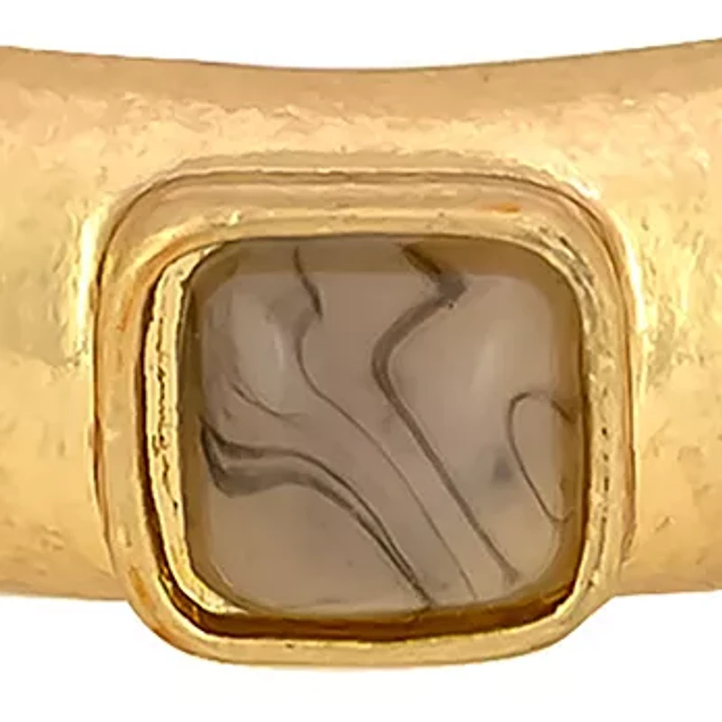 Gold Tone Natural Multi Stretch Bangle Bracelet