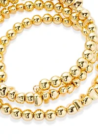 Gold Tone Beaded Coil Bracelet