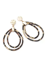 Leopard Printed Cord Teardrop Earrings