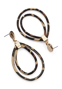  Leopard Printed Cord Teardrop Earrings