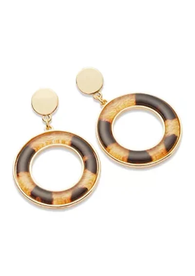 Leopard Print Donut Disc Earrings