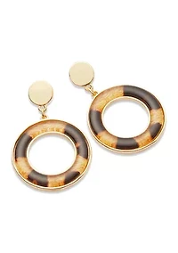 Leopard Print Donut Disc Earrings