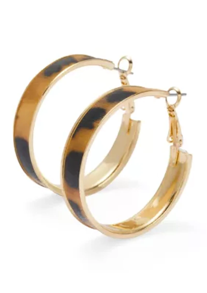 Leopard Printed Hoop Earrings