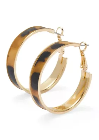 Leopard Printed Hoop Earrings