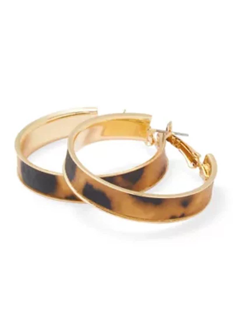 Leopard Printed Hoop Earrings