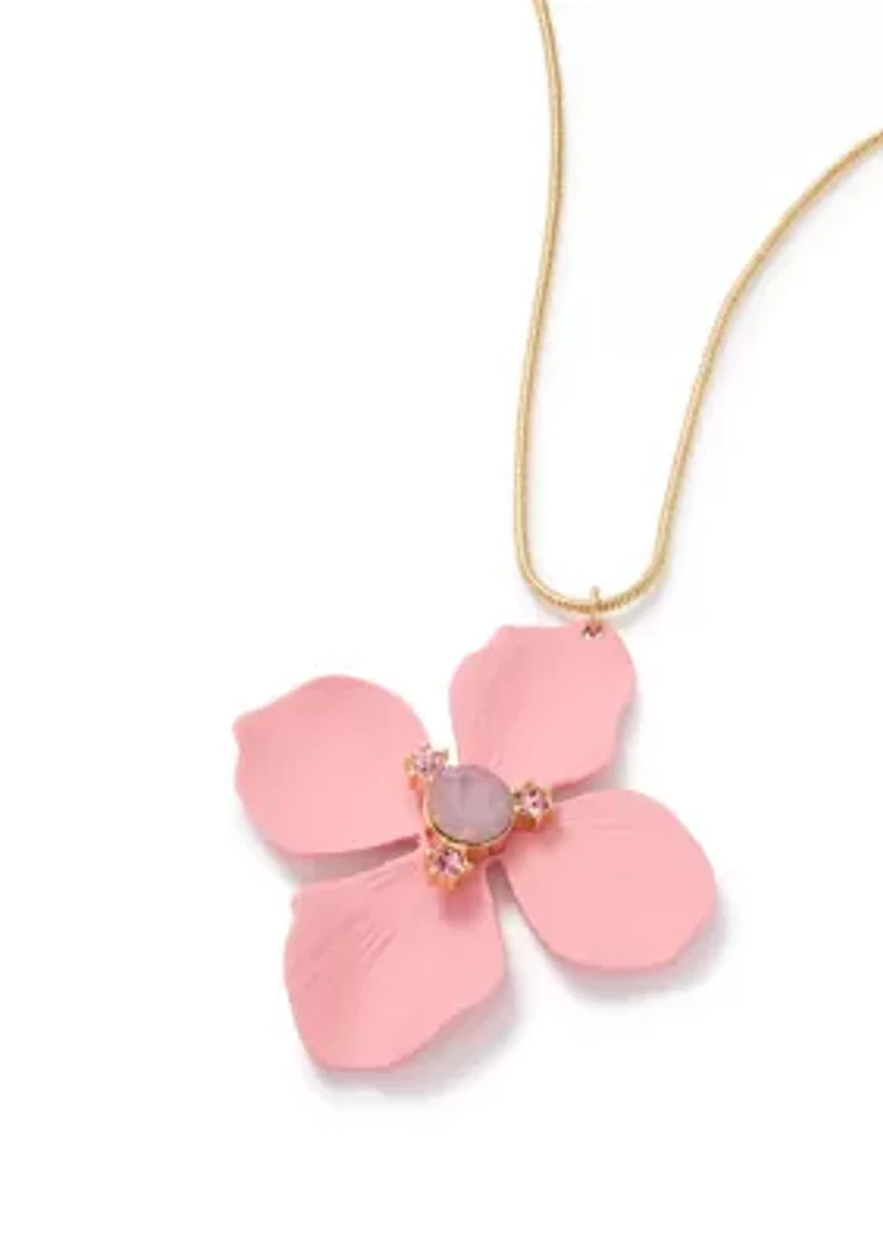 Flower Pendant Bolo Necklace