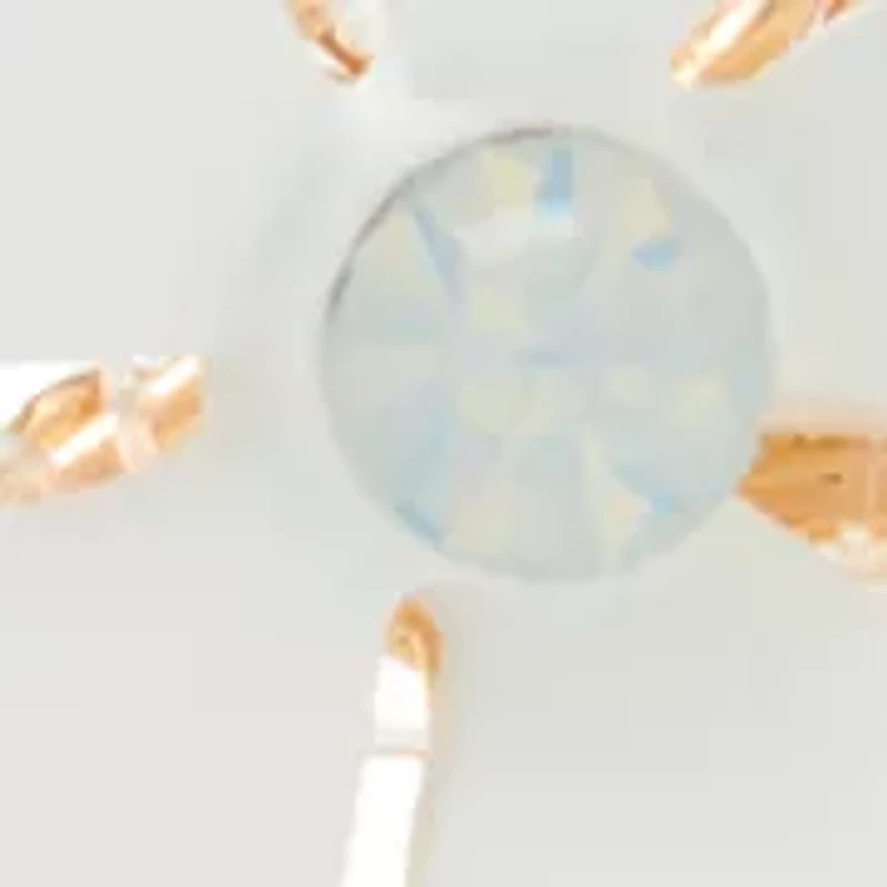 Gold Tone Beaded Stretch Flower Bracelet