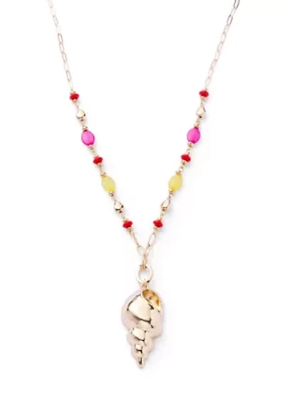 Long Seashell Pendant Necklace