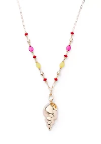 Long Seashell Pendant Necklace