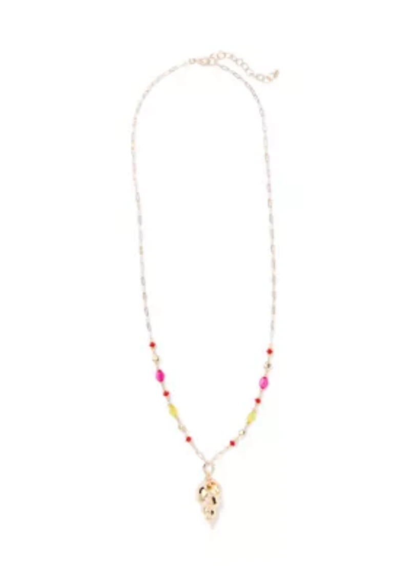 Long Seashell Pendant Necklace
