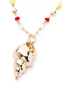 Long Seashell Pendant Necklace