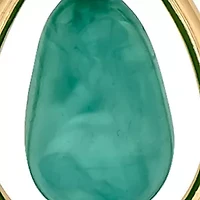 Orbital Teal Stone Pendant Collar Necklace 